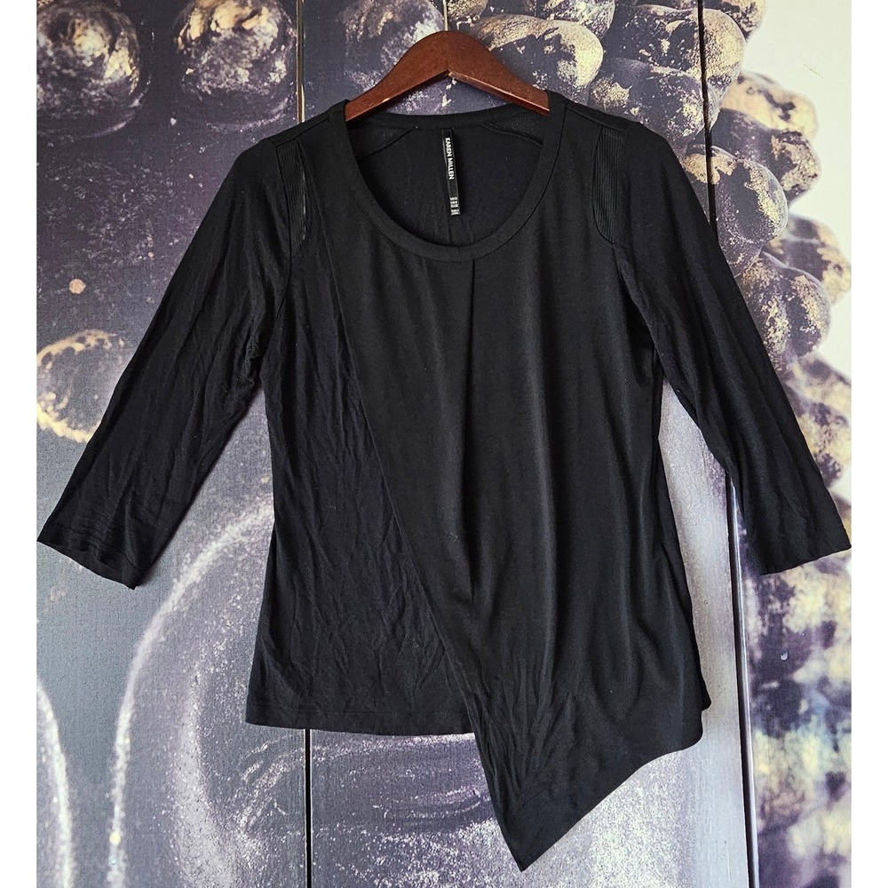 Karen‎ Millen Asymmetric Top Ribbed Shoulder Detail 3/4 Sleeve UK 10 US 6